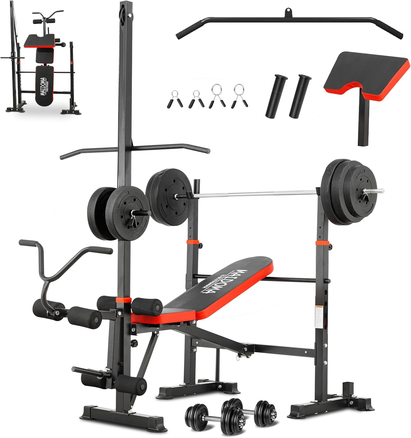 1500LBS 8-in-1 Foldable Weight Bench Set