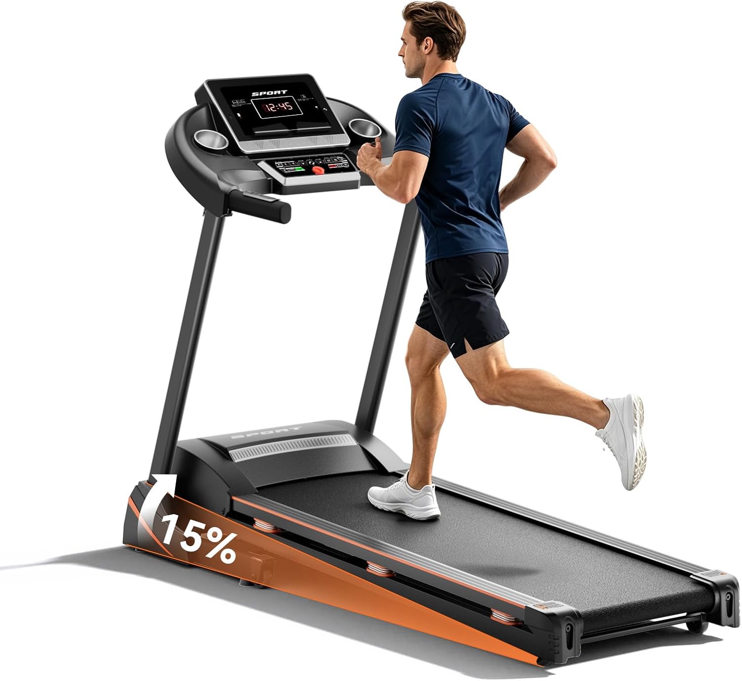 Auto Incline Foldable Treadmill with Bluetooth & Pulse Monitor