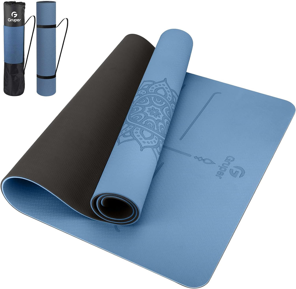 Wide TPE Yoga Mat Alignment Marked