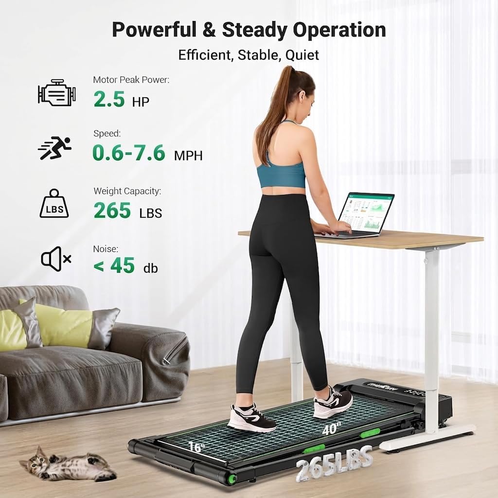 2-in-1 Wide Belt Foldable Under Desk Walking Pad
