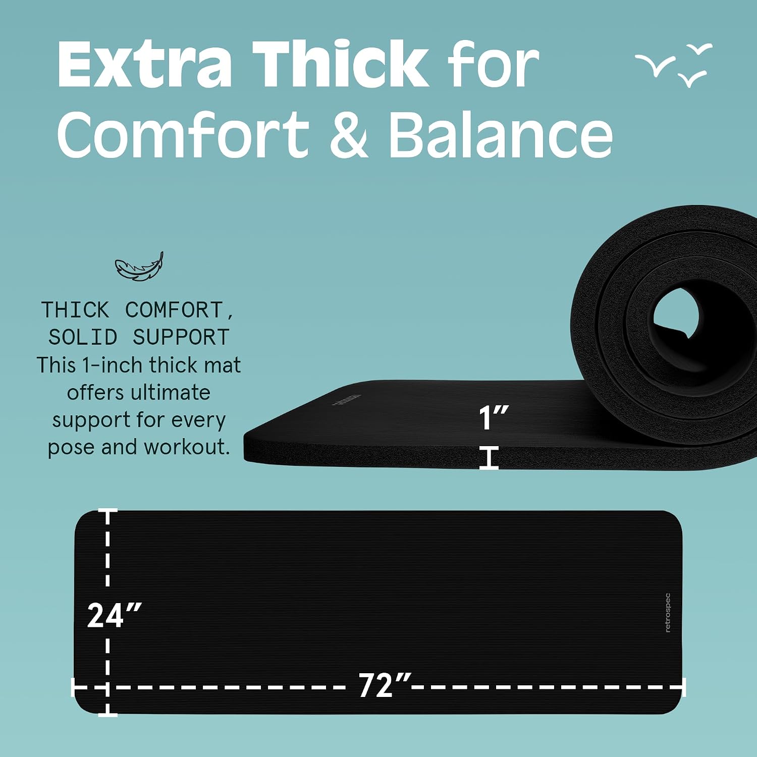 Thick Non Slip Yoga Mat With Strap