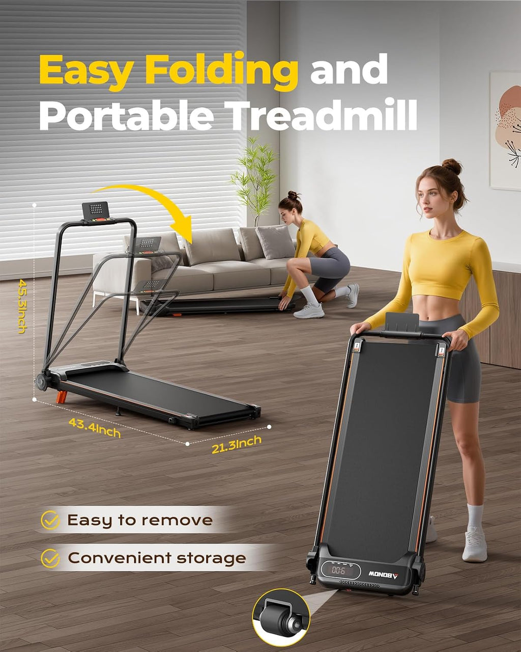 2-in-1 Foldable Incline Under Desk Walking Pad