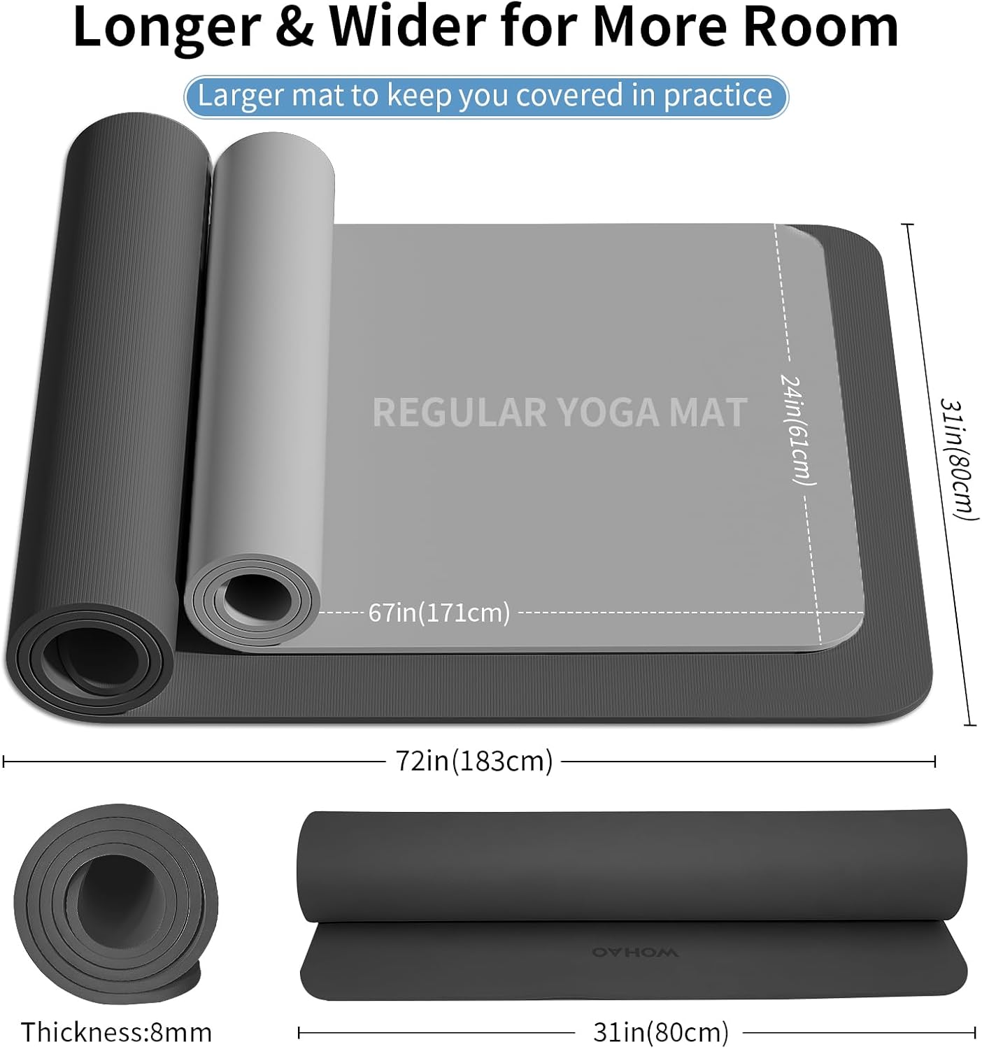 Wide Non Slip POE Yoga Mat