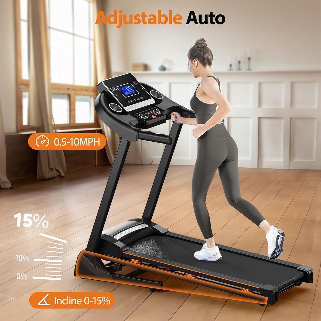 Auto Incline Foldable Treadmill with Bluetooth & Pulse Monitor