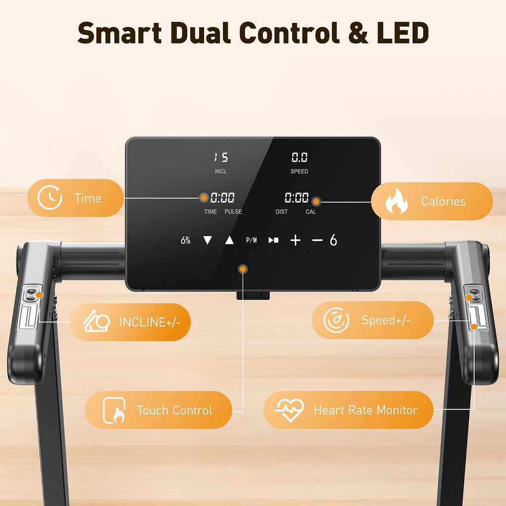 Auto Incline Smart Foldable Home Treadmill