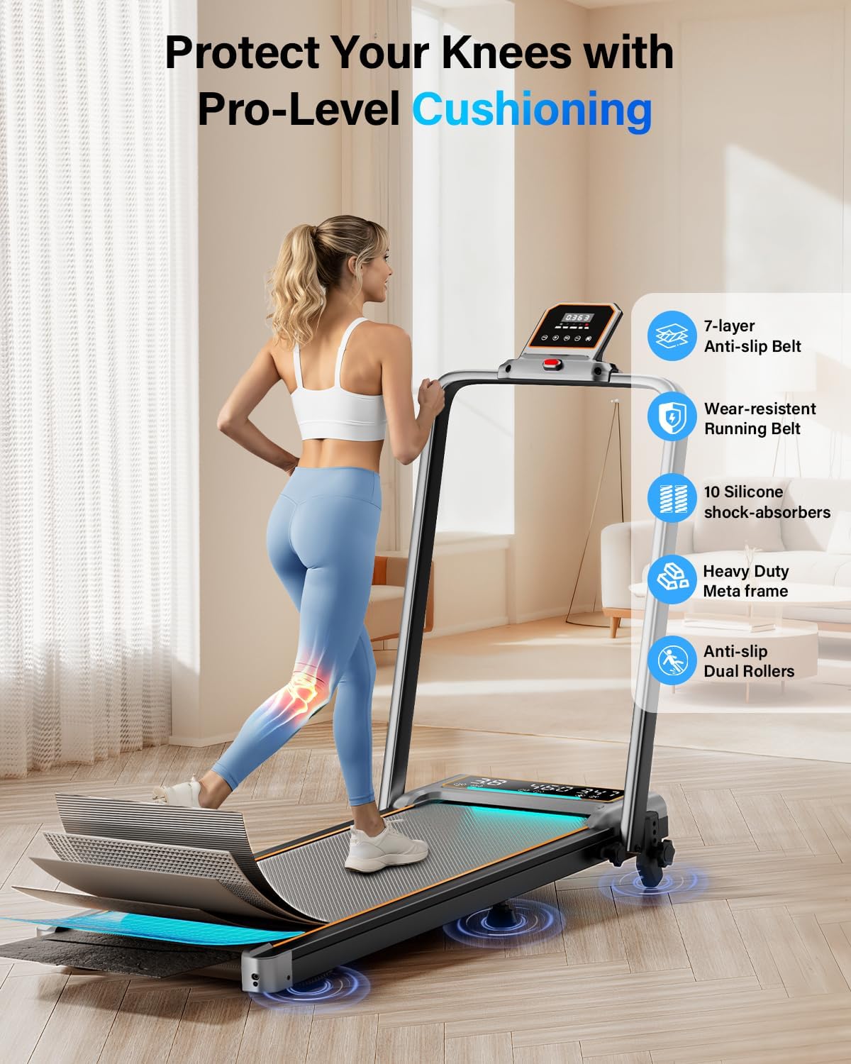 Foldable Incline Walking Pad Treadmill