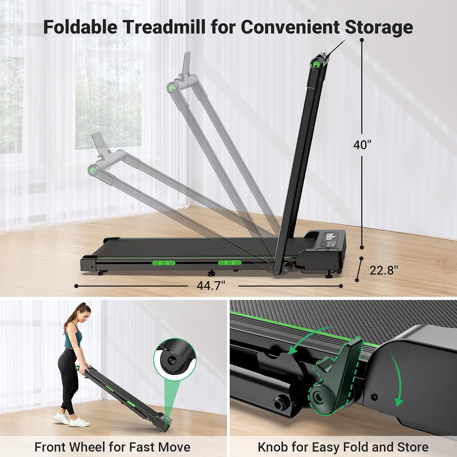 2-in-1 Wide Belt Foldable Under Desk Walking Pad