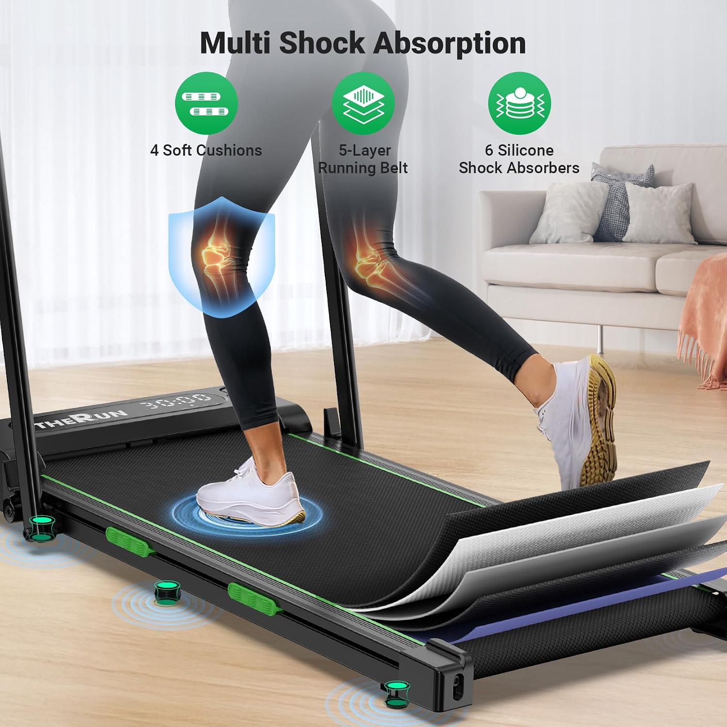 2-in-1 Wide Belt Foldable Under Desk Walking Pad