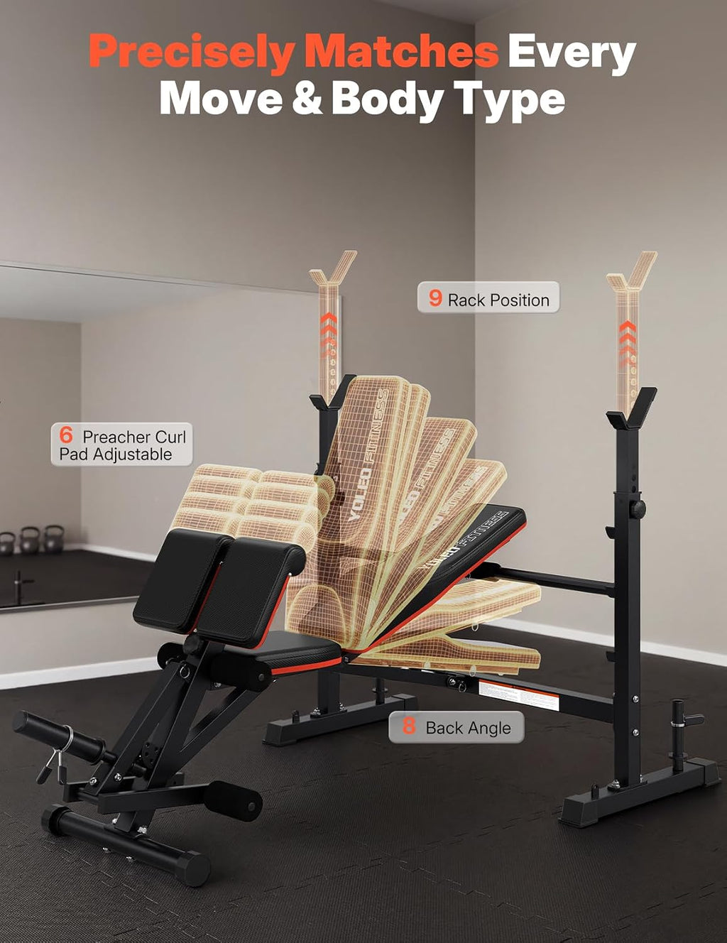 1870LBS Foldable Olympic Weight Bench Set
