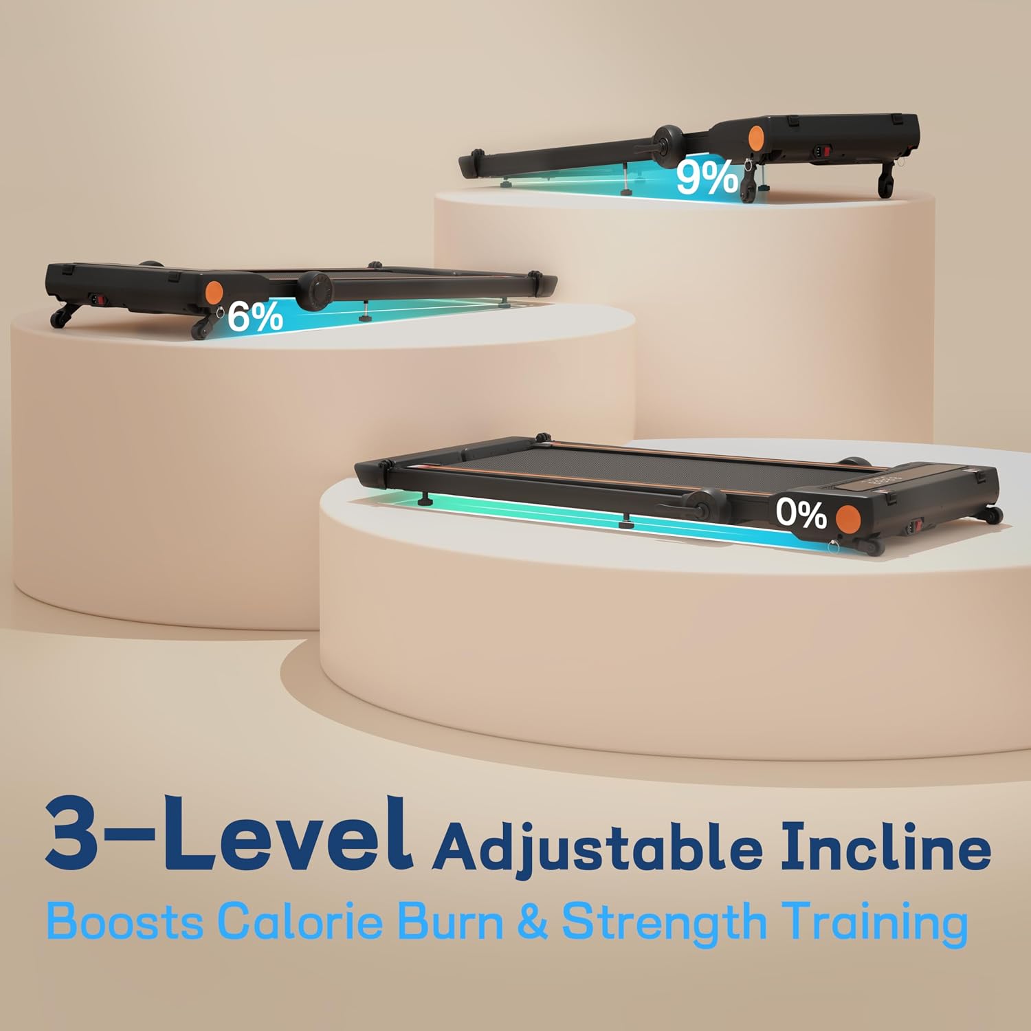 3-in-1 Foldable Incline Treadmill with Desk