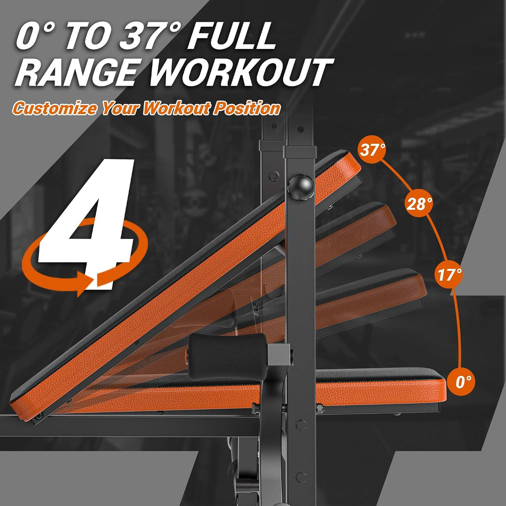 6-in-1 Adjustable Olympic Weight Bench Set