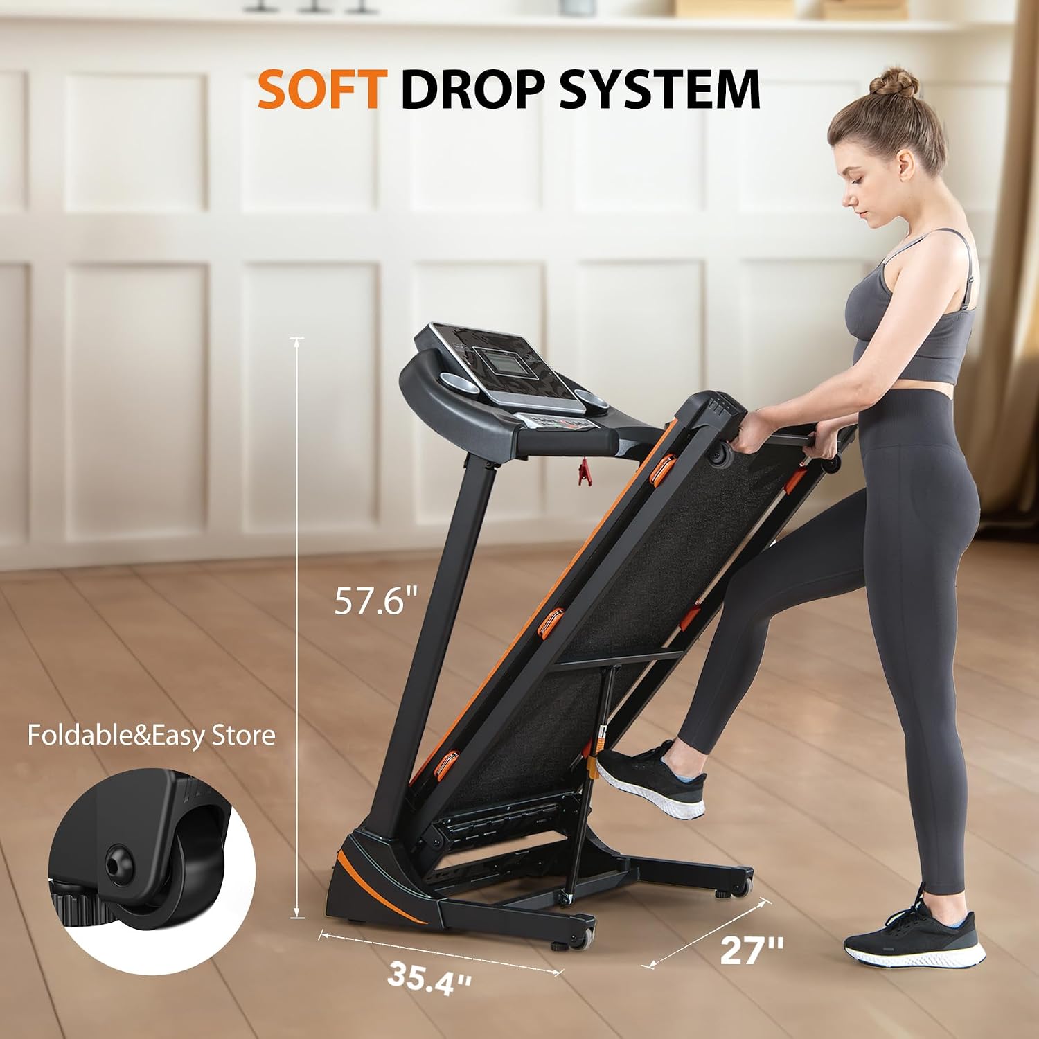 Auto Incline Foldable Treadmill with Bluetooth & Pulse Monitor