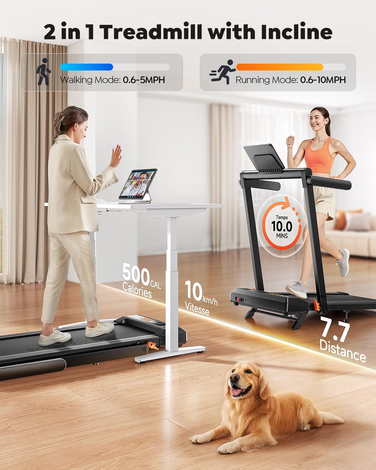 Foldable Incline Walking Pad with App & Speaker