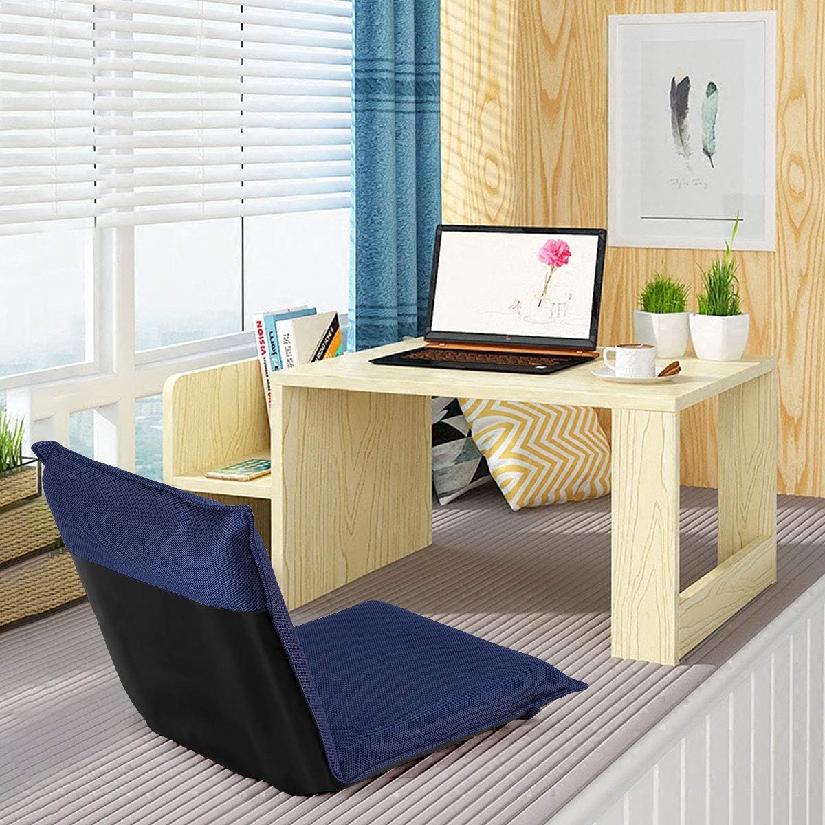 6-Position Adjustable Folding Floor Gaming Chair