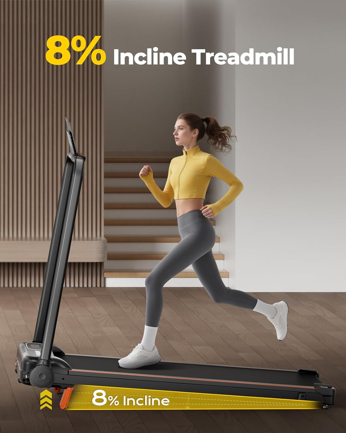 2-in-1 Foldable Incline Under Desk Walking Pad