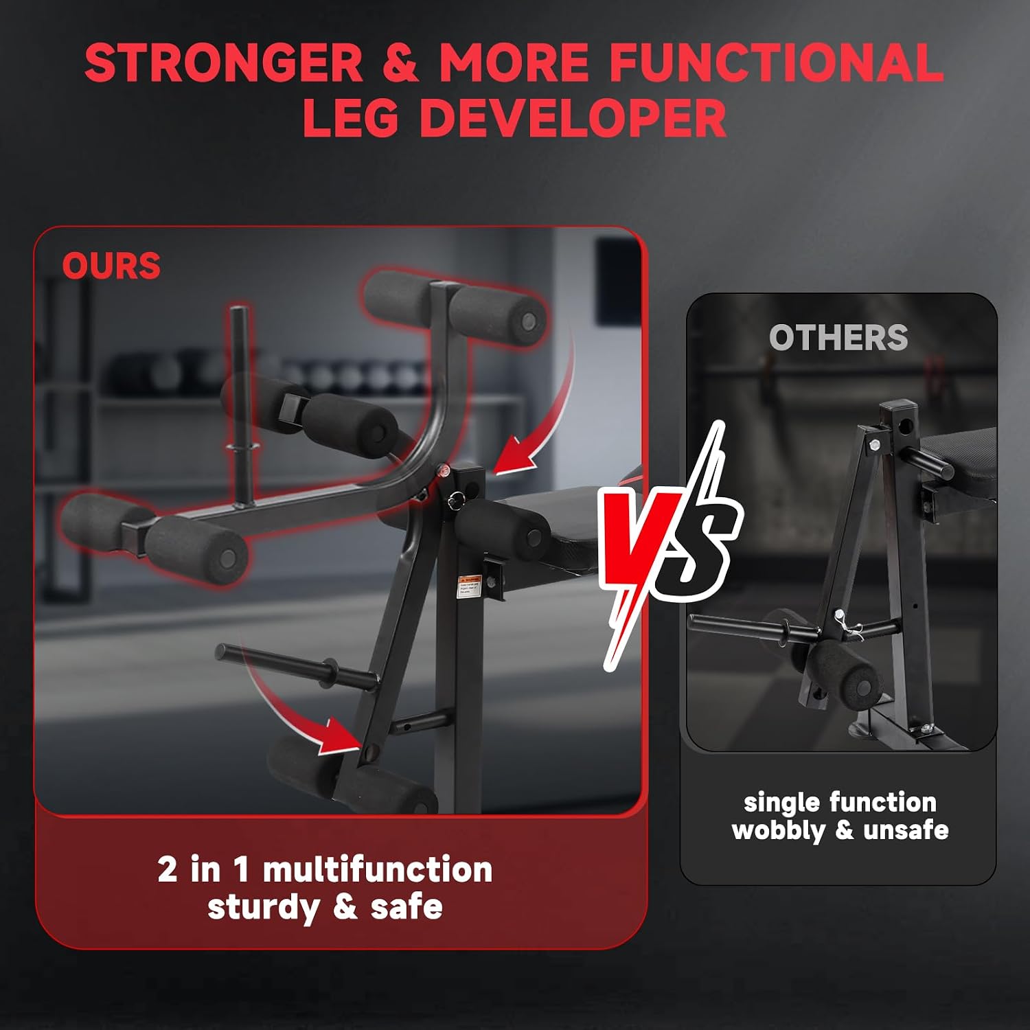 8-in-1 1500LBS Foldable Weight Bench with Squat Rack