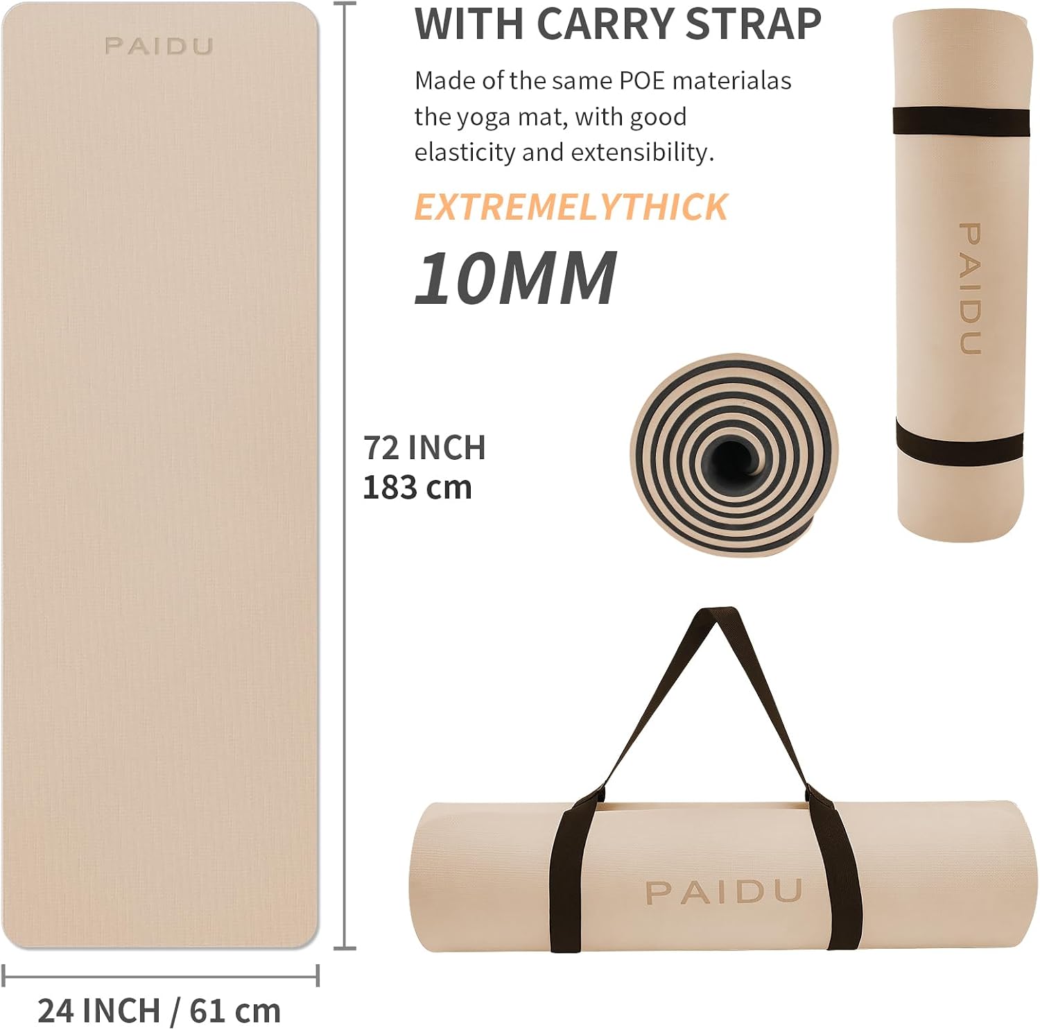 Thick POE Non Slip Yoga Mat