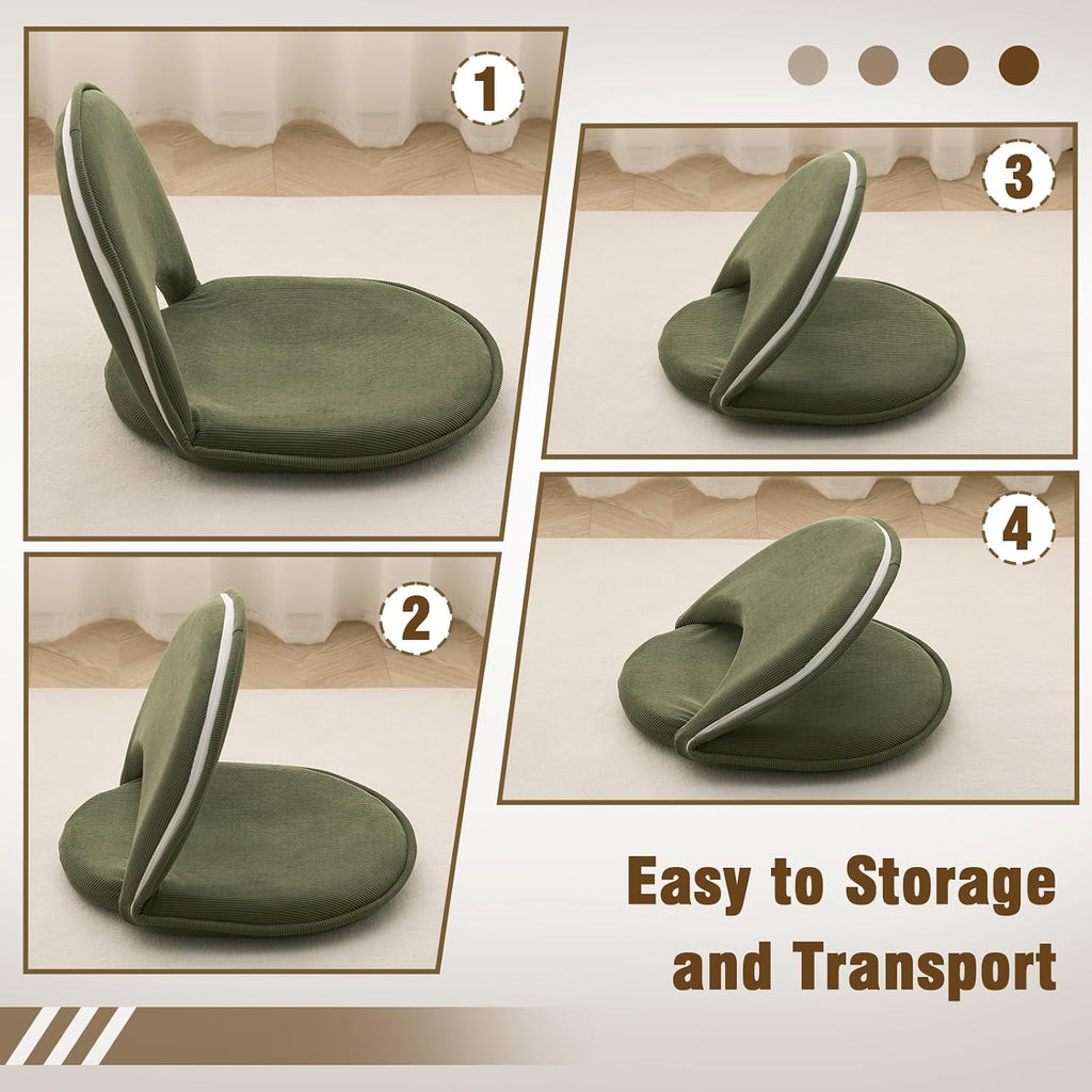 5-Position Foldable Adjustable Floor Gaming Chair