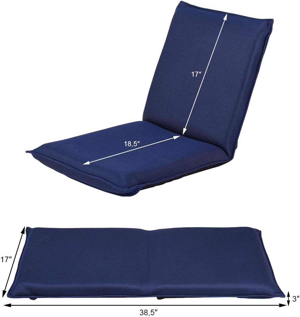 6-Position Adjustable Folding Floor Gaming Chair
