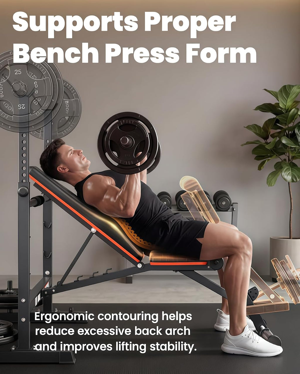 1870LBS Foldable Olympic Weight Bench Set