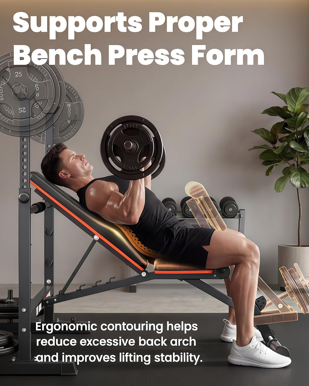 1870LBS Foldable Olympic Weight Bench Set