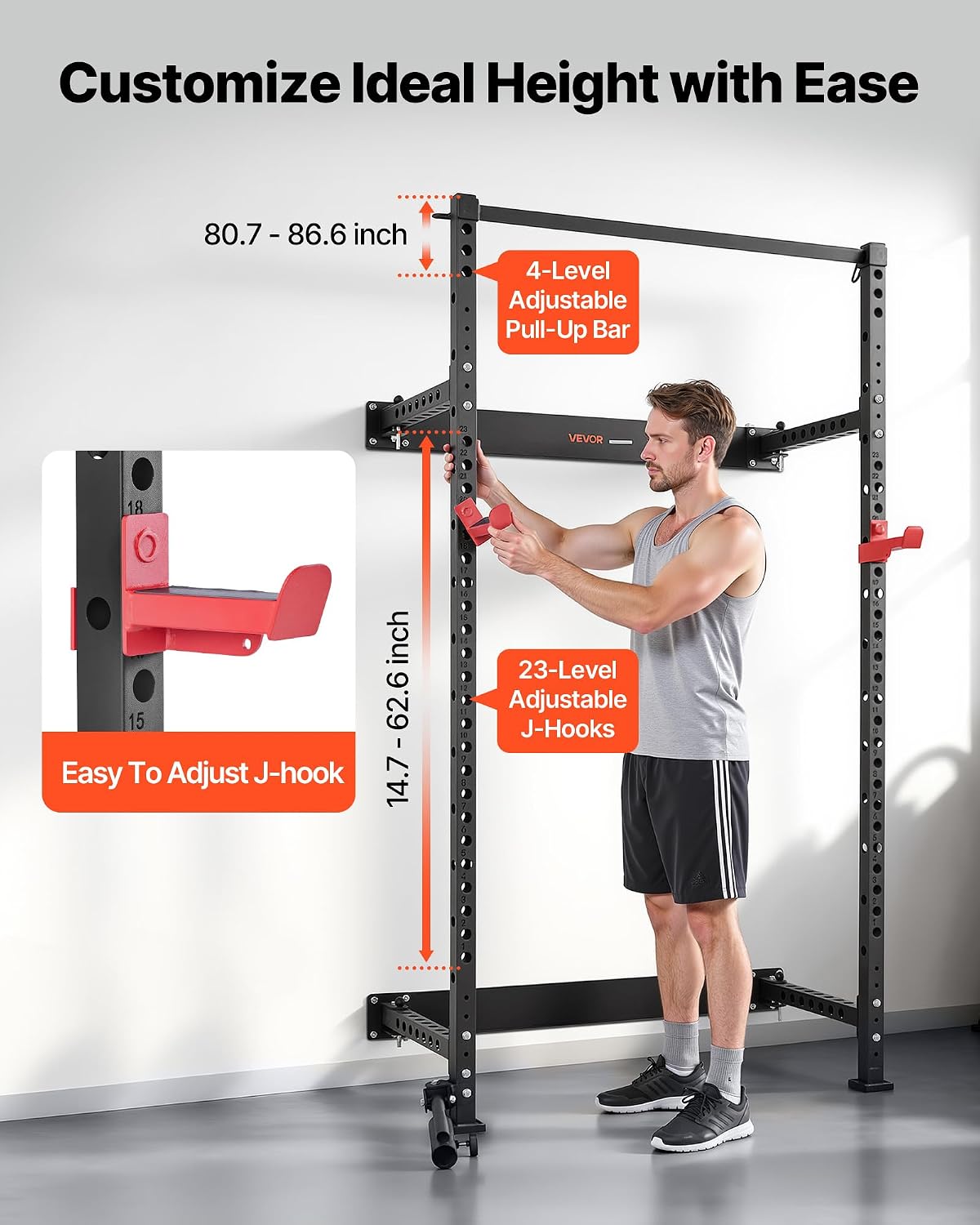 Wall Mount Folding Power Cage Rack