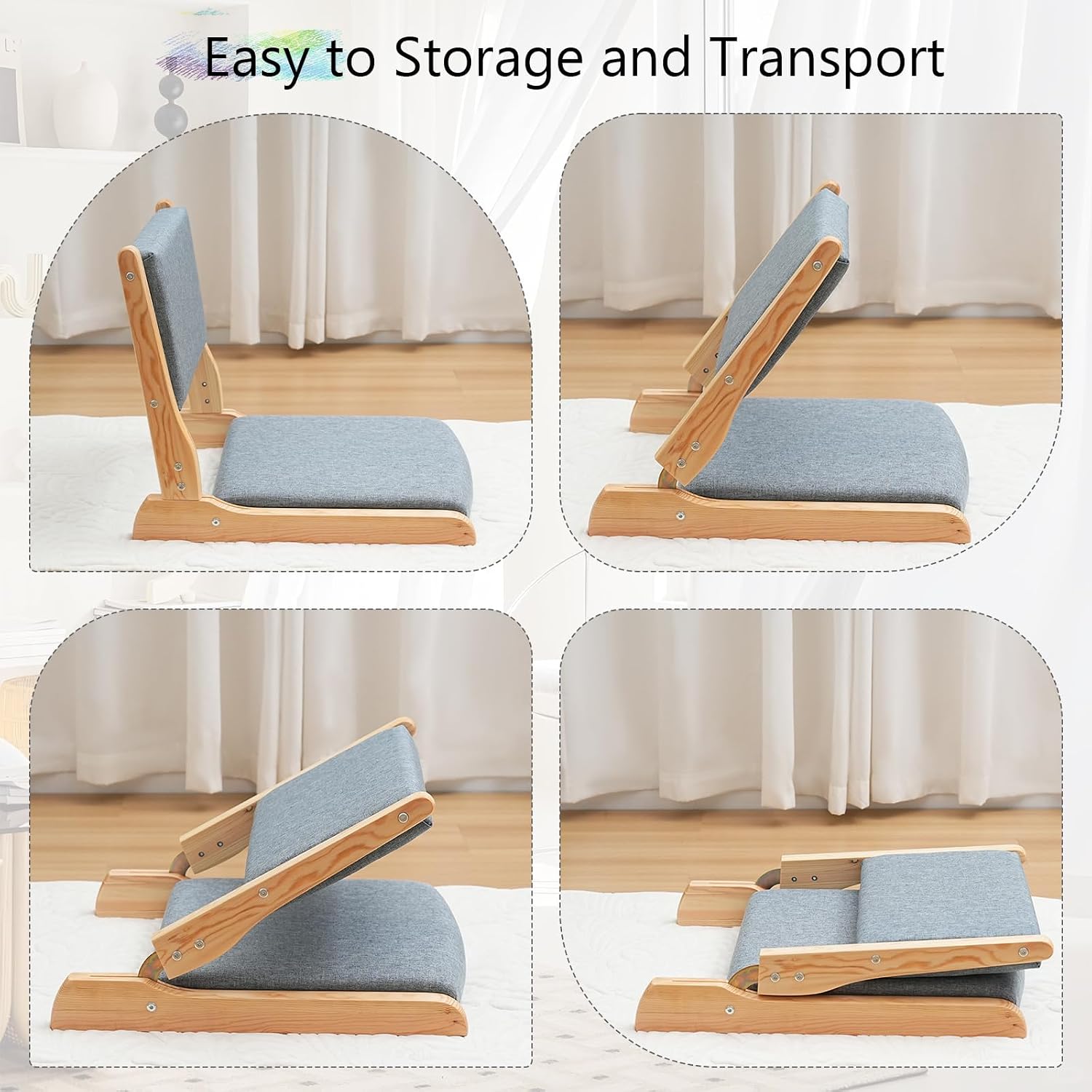 Foldable Cushioned Tatami Floor Chair
