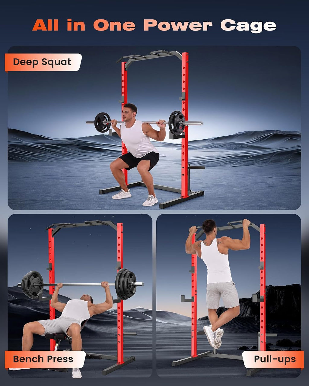 Multi-Function Power Cage Squat Rack Set