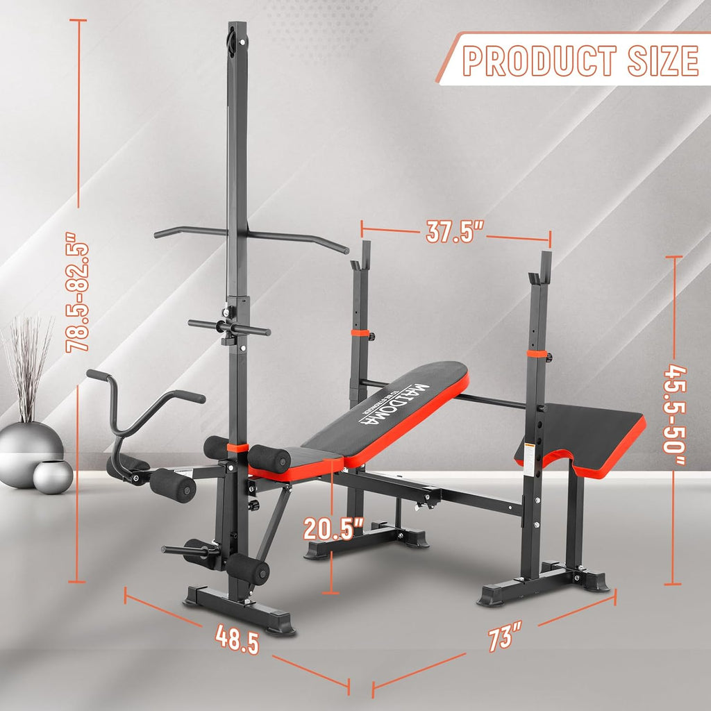 1500LBS 8-in-1 Foldable Weight Bench Set