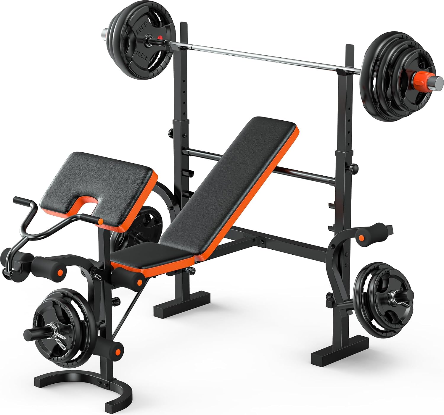 6-in-1 Adjustable Olympic Weight Bench Set