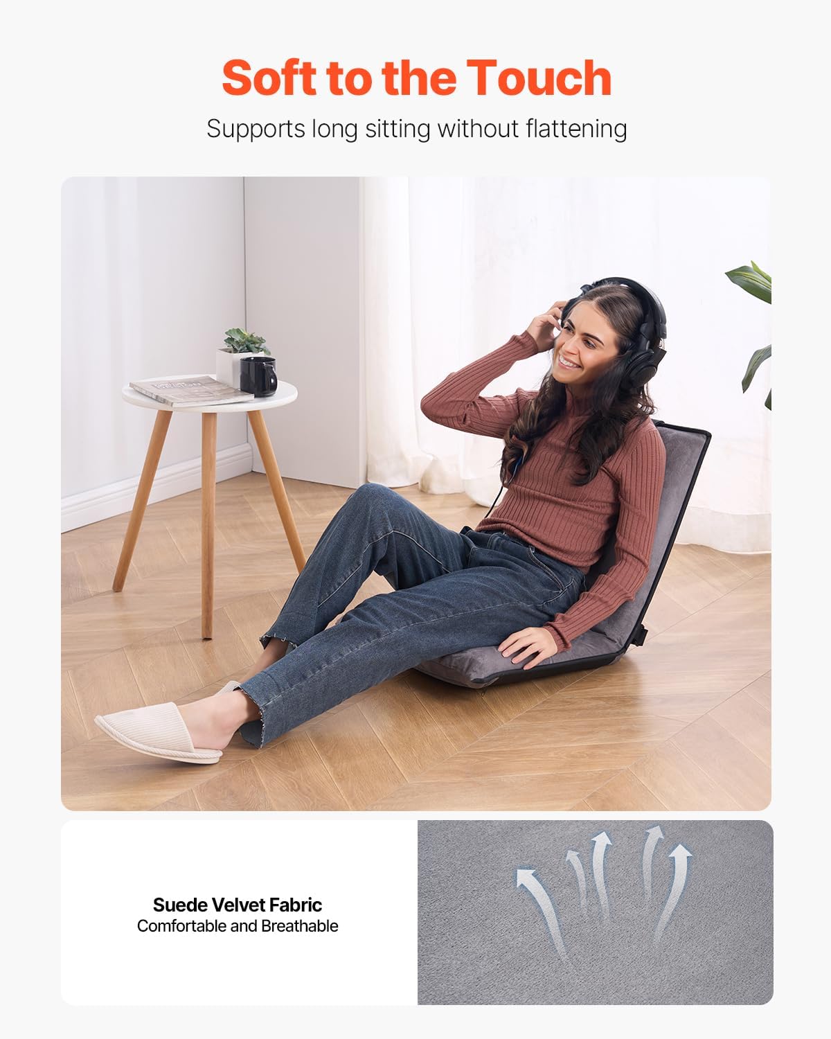 6-Position Adjustable Folding Floor Lounge Chair