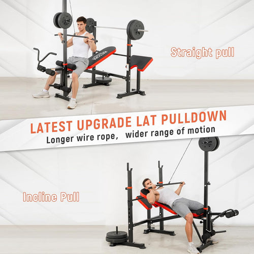 1500LBS 8-in-1 Foldable Weight Bench Set