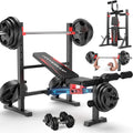 900LBS Foldable Weight Bench with Squat Rack