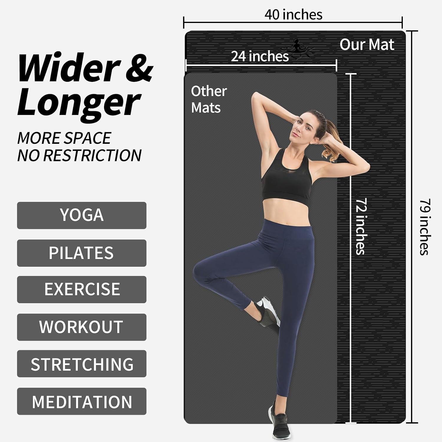 Extra Long Non Slip TPE Yoga Mat