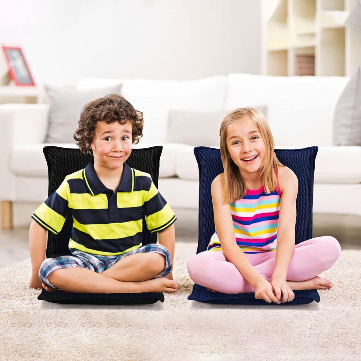 6-Position Adjustable Folding Floor Gaming Chair