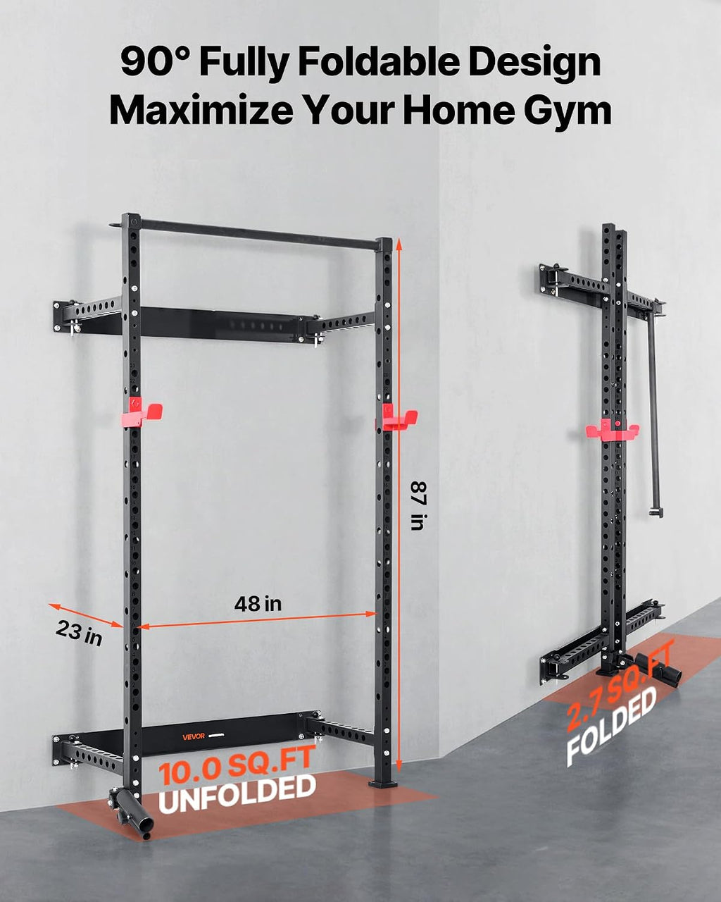 Wall Mount Folding Power Cage Rack