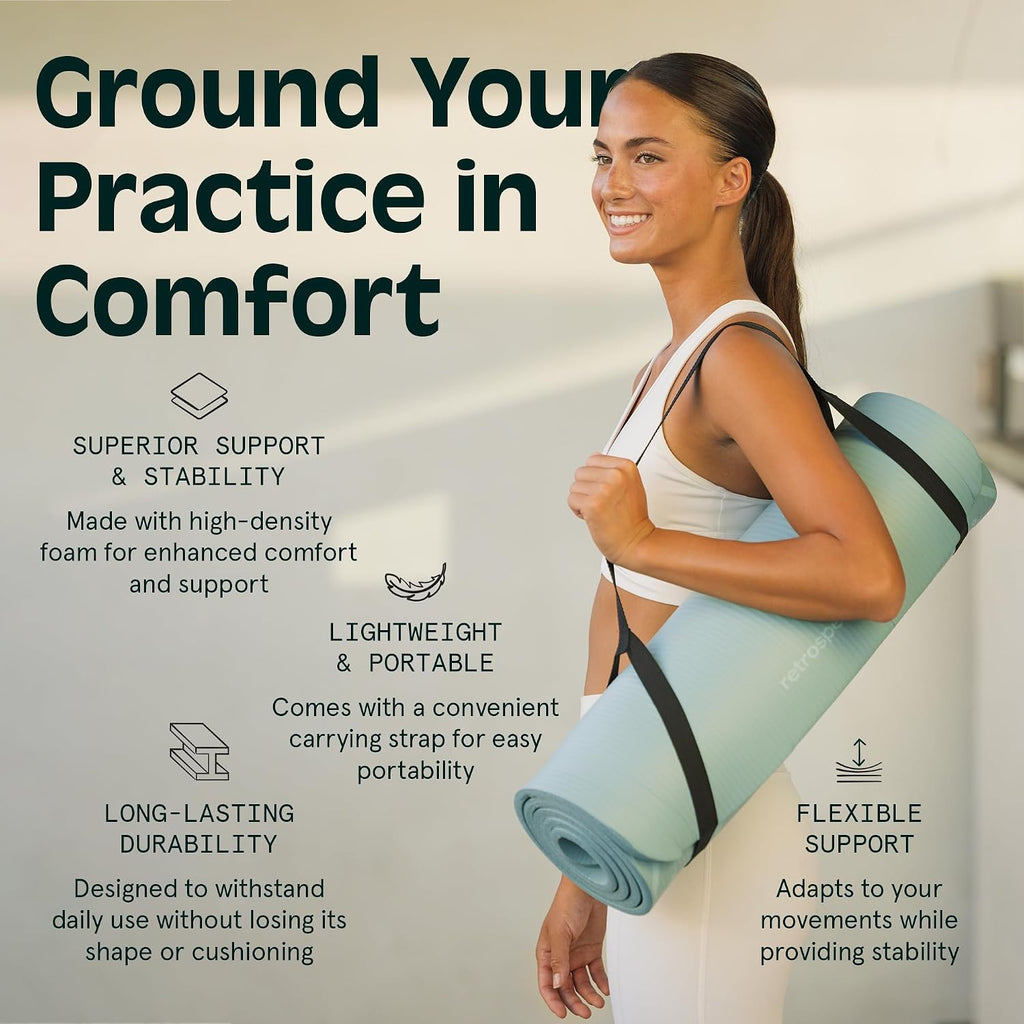 Thick Non Slip Yoga Mat With Strap