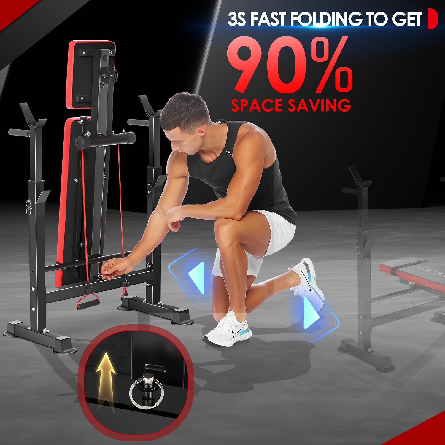 900LBS All-in-One Weight Bench with Squat Rack