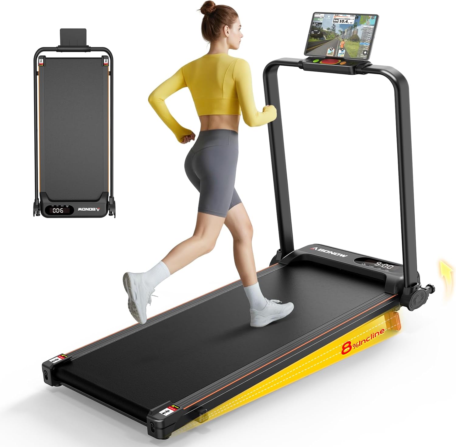 2-in-1 Foldable Incline Under Desk Walking Pad
