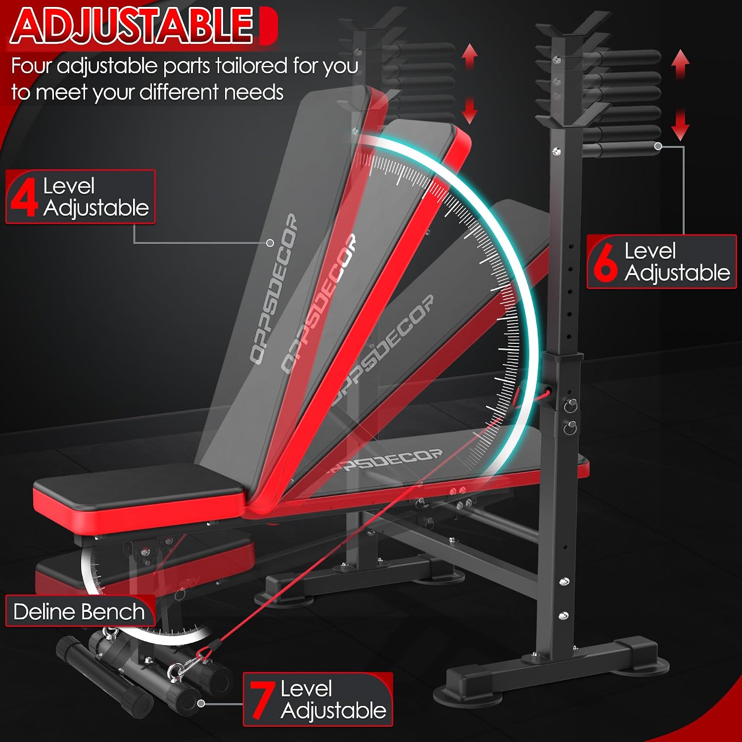 900LBS All-in-One Weight Bench with Squat Rack