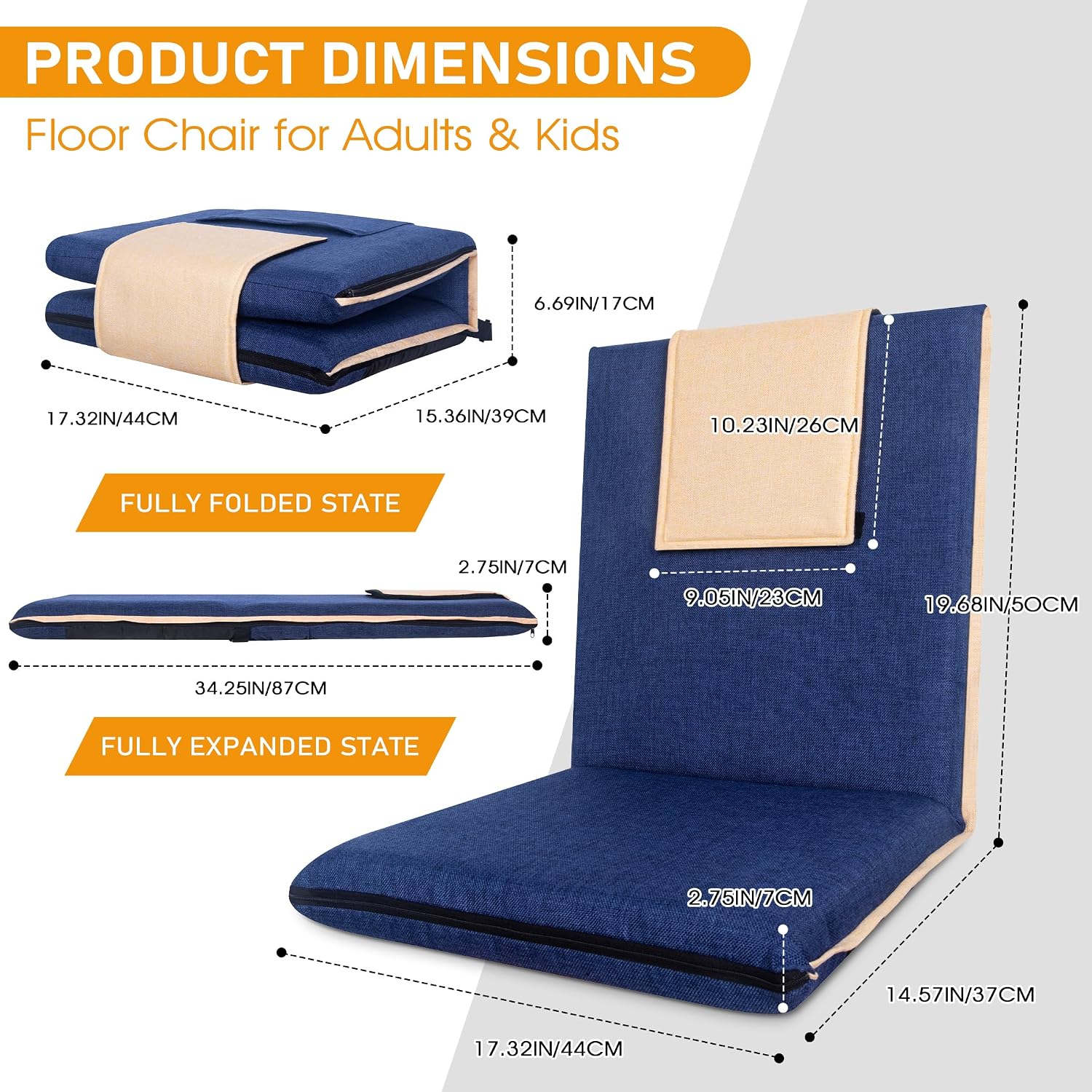 Adjustable Foldable Floor Meditation Chair