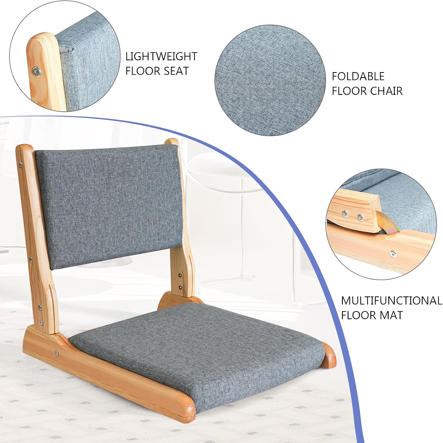 Foldable Cushioned Tatami Floor Chair