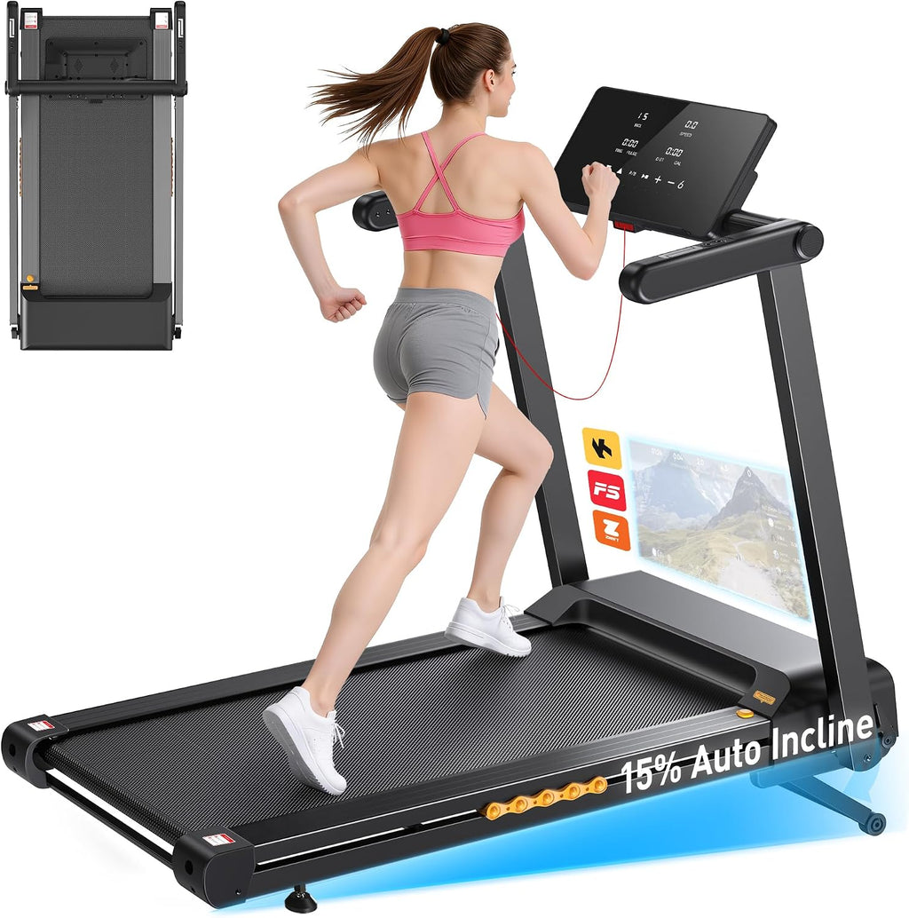 Auto Incline Smart Foldable Home Treadmill