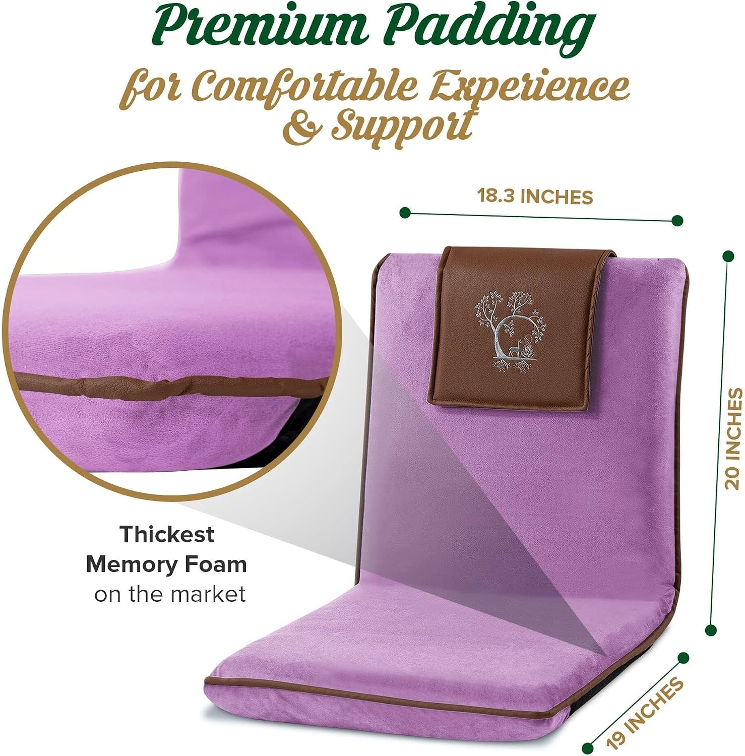 6-Position Vegan Leather Folding Japanese Floor Chair