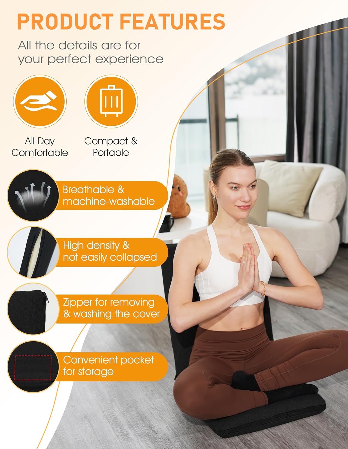 Adjustable Foldable Meditation Floor Chair
