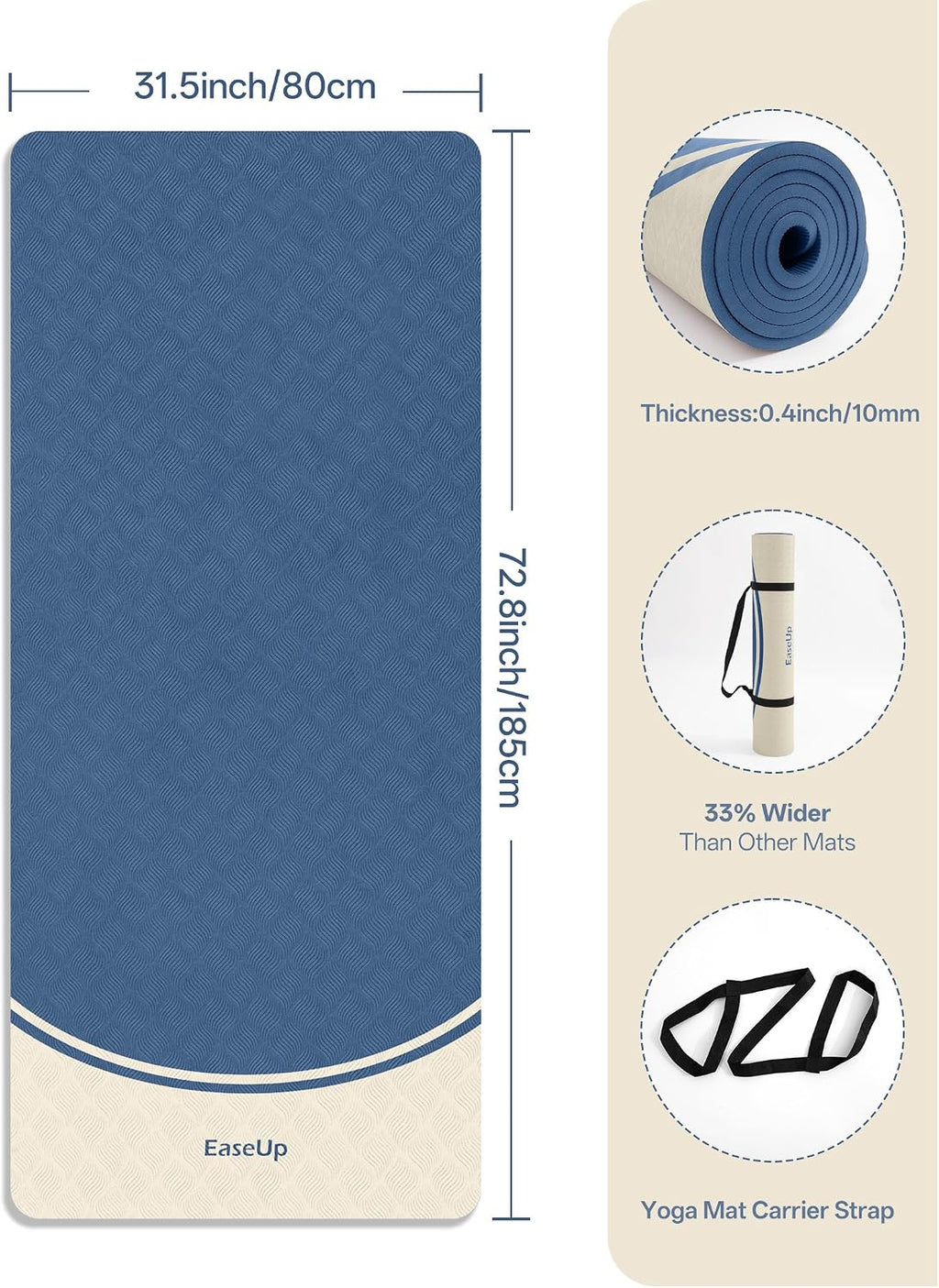 Wide Thick TPE Non Slip Yoga Mat
