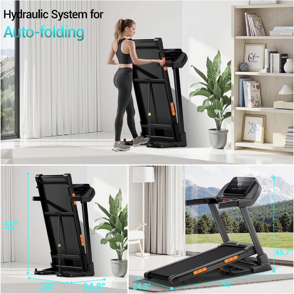 Auto Incline Foldable Under Desk Treadmill