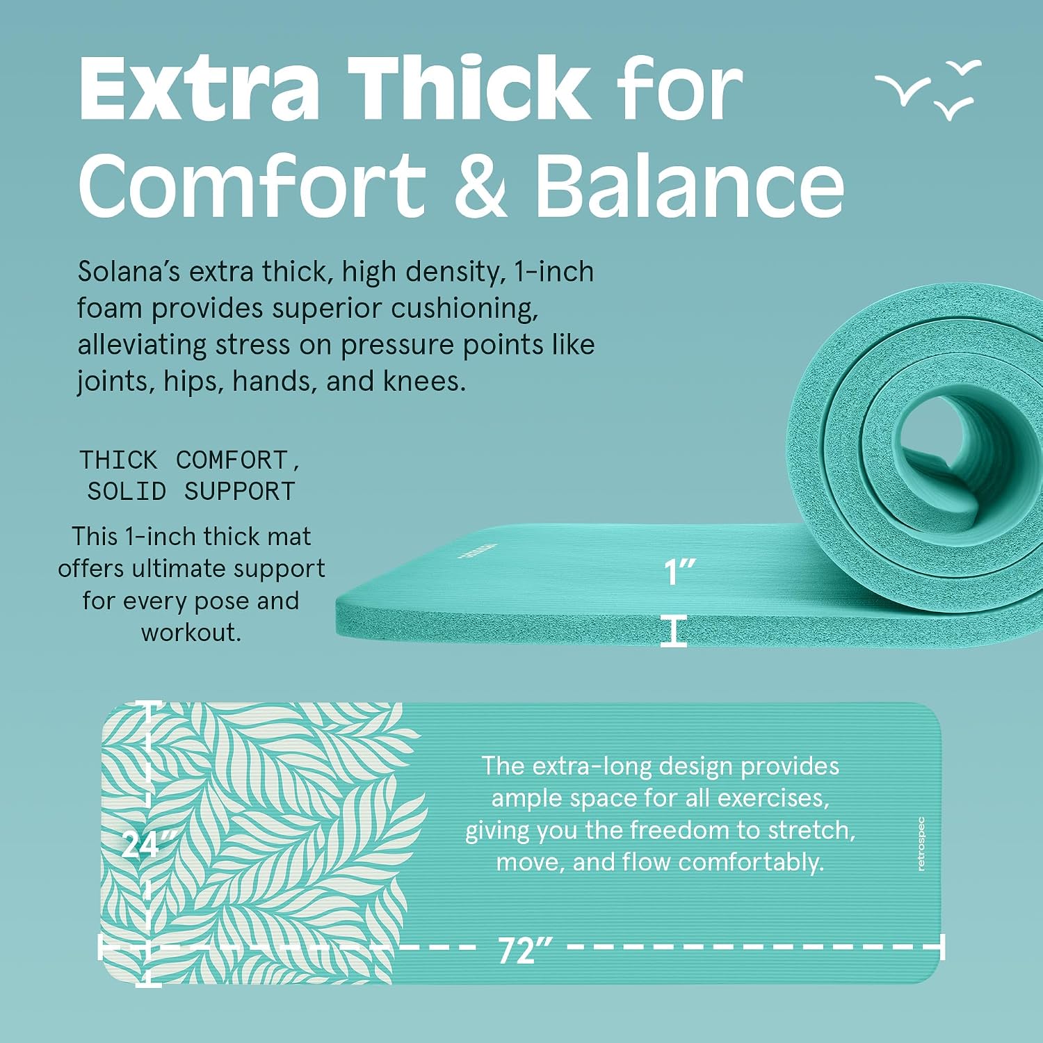 Thick Non Slip Yoga Mat With Strap