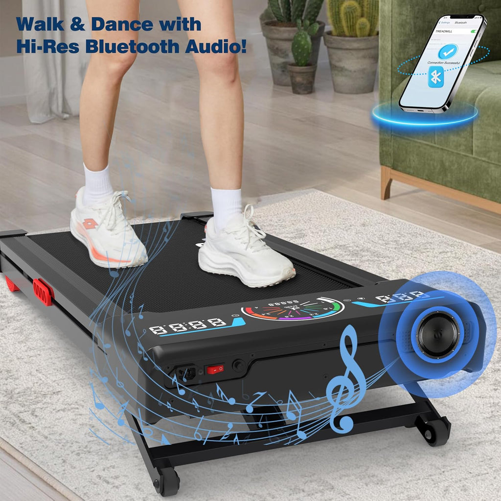 Incline Under Desk Treadmill with Bluetooth Speaker