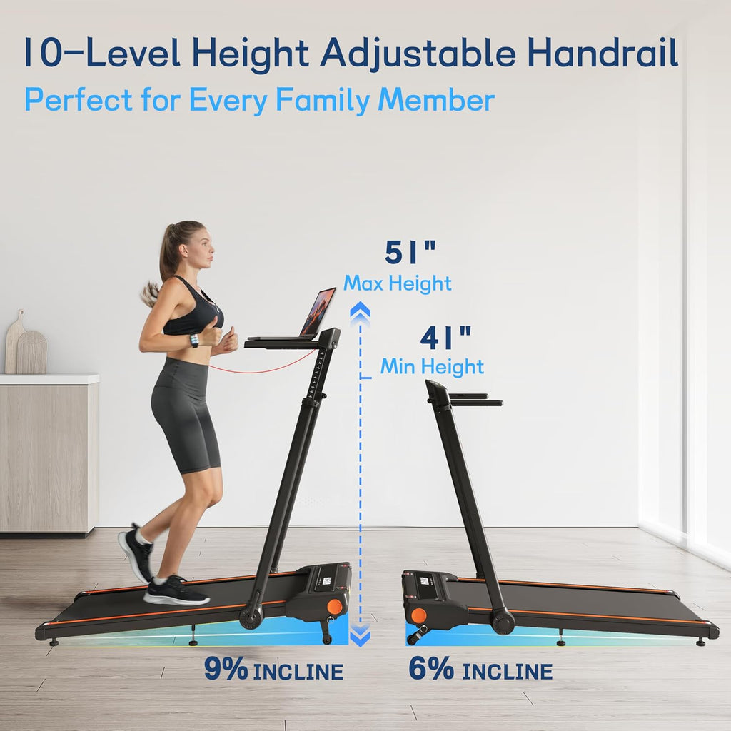 3-in-1 Foldable Incline Treadmill with Desk